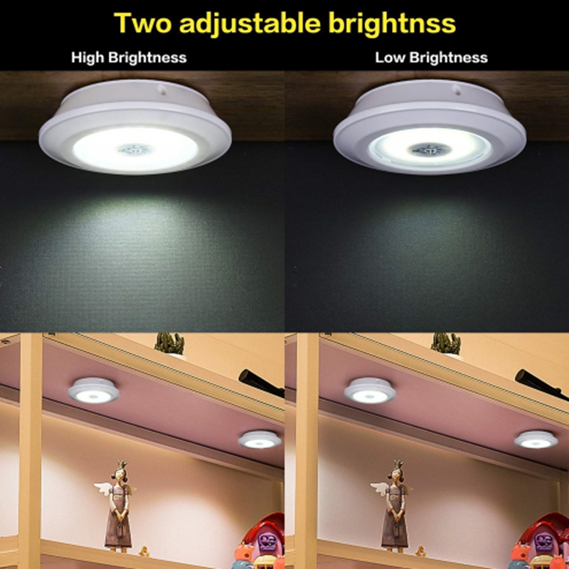 Luz LED con pilas para debajo del armario, luces inalámbricas de noche,  Puck regulables, para armarios, cocina y habitación