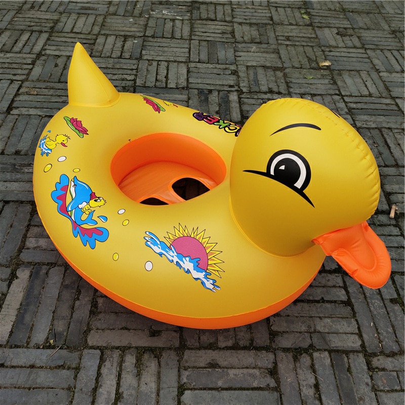 Heißer Kinder Aufblasbare Schwimmen Ring Float Sitz Infant Kleinkind Schwimmen Pool Boot Nette Ente Geformt Schwimmen Kreis Sommer Wasser Spielzeug