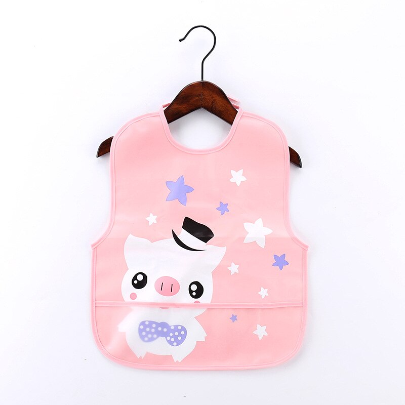 Einstellbare Baby Lätzchen EVA Wasserdicht Mittagessen Fütterung Lätzchen Baby Cartoon Fütterung Tuch Kinder Baby Schürze Babador Bandana: Pink Pig