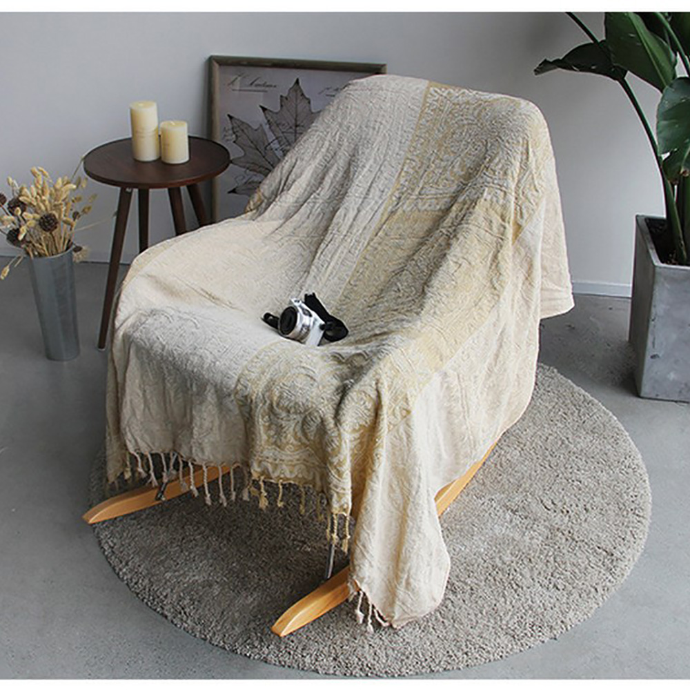 Canapea carouri boeme chenille pătură 5 culori canapea colorată platuri decorative pe canapea extensibilă pătură mare acoperire cu ciucuri: E / 220 cm x 260cm