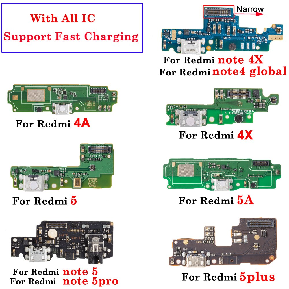 USB Charging Port Flex Support Fast Charging For Xiaomi Redmi 4 4A 4x 4pro 5 5A 5PLUS note 4 4x 5 Dock Charger Connector Flex