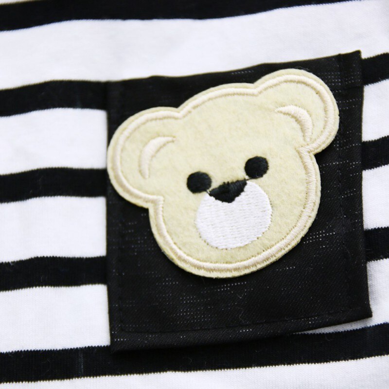 Dog Striped shirt Summer Pet Clothes Comfortable Cotton Dog Clothes Black and White Stripes Small Pet T shirt P
