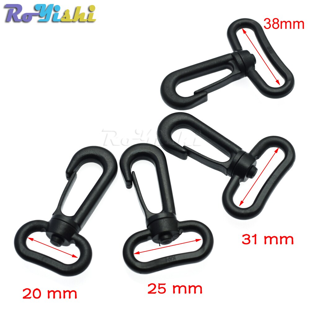 Plastic Snap Hooks Rotary Swivel Backpack Buckles Webbing 20mm 25mm 31mm 38mm