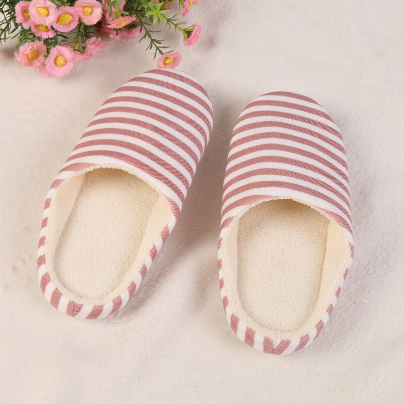 Women Indoor Floor Flat Shoes Spring Autumn Linen Flip Flops Home Slippers Slides Striped Female House Floor Slippers: R / 38-39