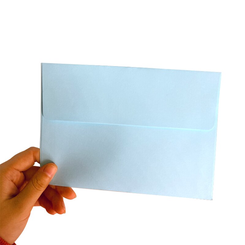 Lot de 10 jolies enveloppes en papier Kraft, petites enveloppes décoratives, couleurs acidulées: light blue