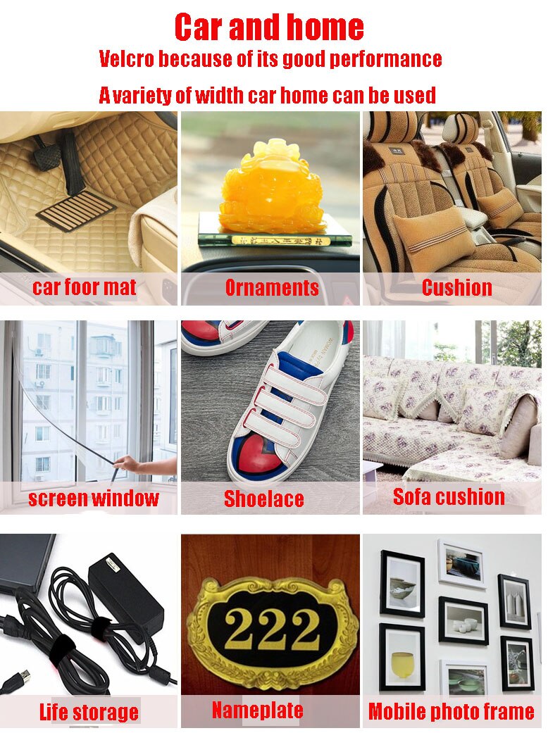 1/m Mair f Strong Self-Adhesive Hook And Loop Fastener Tape Nylon Sticker velcroTape Adhesive Car Interior Can Be Used For DIY 1