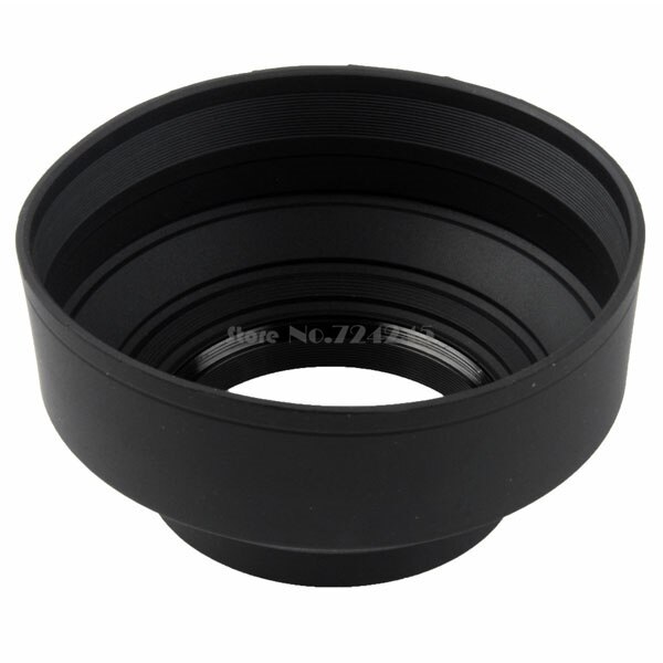 52mm 3-Stage Rubber 3-in-1 3-Stage Collapsible Rubber Lens Hood