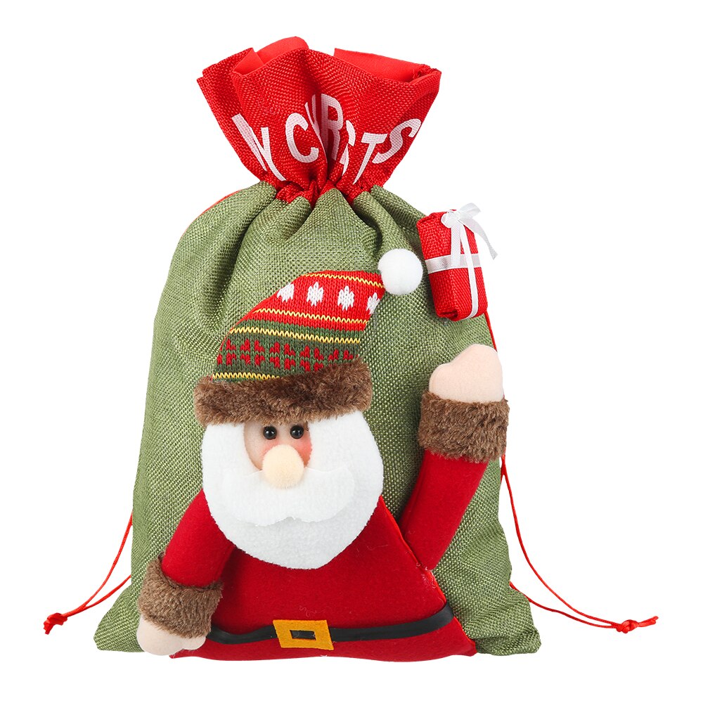 Kerst Non-Woven Doek Bag, Kerstman/Sneeuwman/Herten Trekkoord Zak, Candy Cookie Storage Pouch