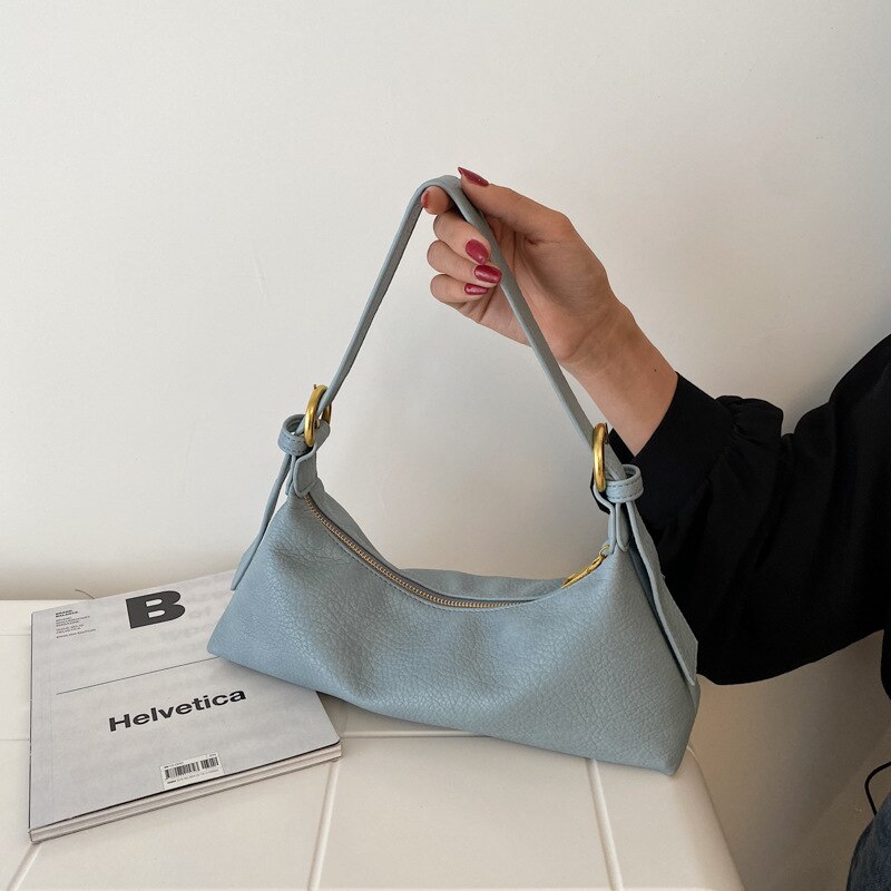 Tekstura torba damska lato 2021 nowa moda koreańnarty styl jedno ramię torba strąk pachami prosty jednolity kolor torba