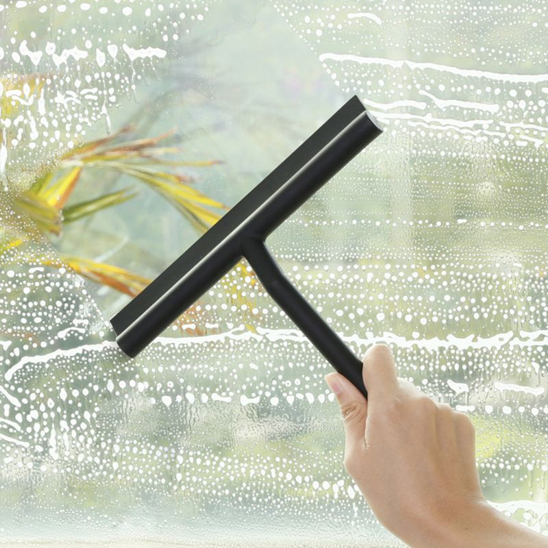 Silicone Window Tile Glass Wiper Cleaner Squeegee Shower Mirror Cleaning Holder M6CE