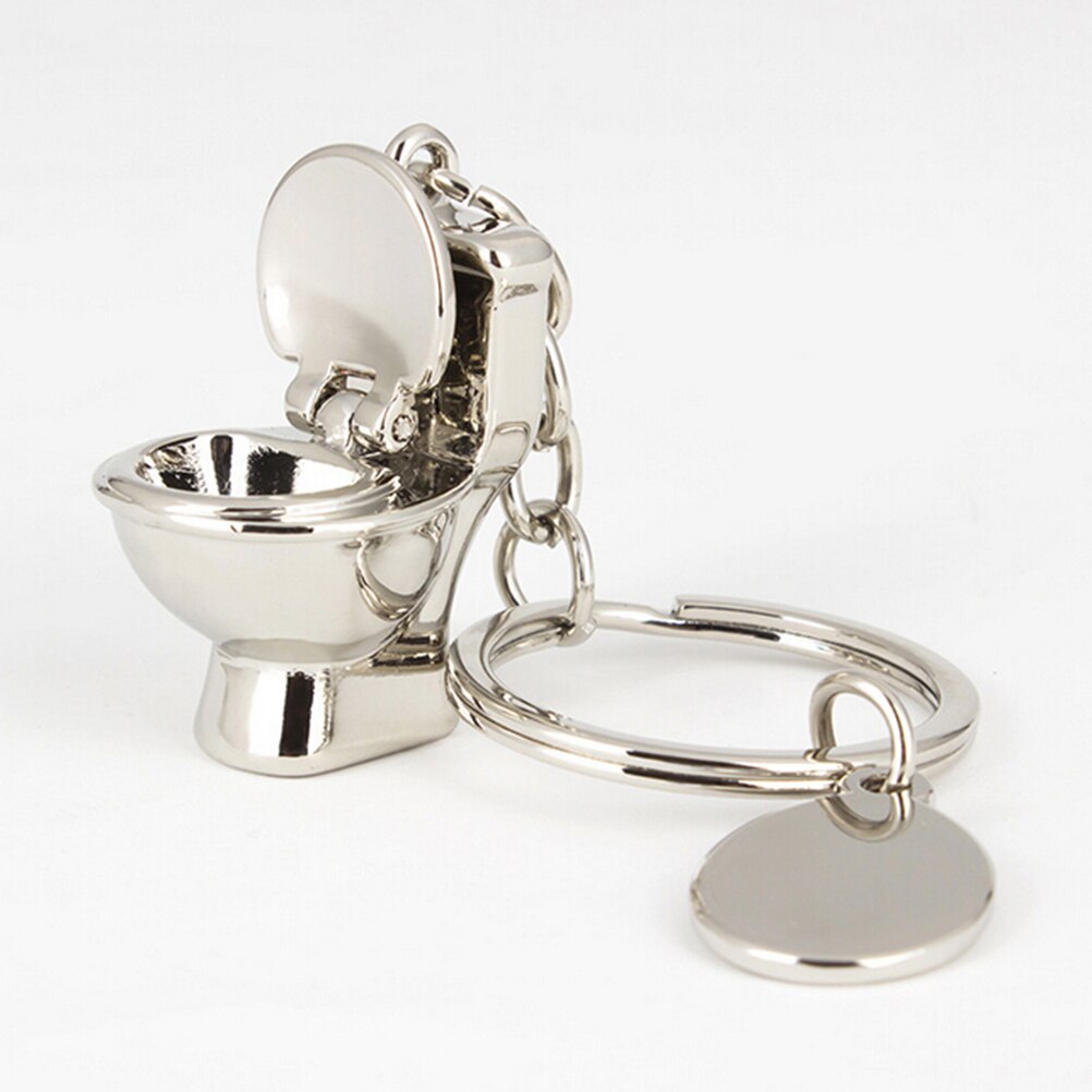 Cute Mini Toilet Forever Keychain Metal Key Chain Keyring Keyfob