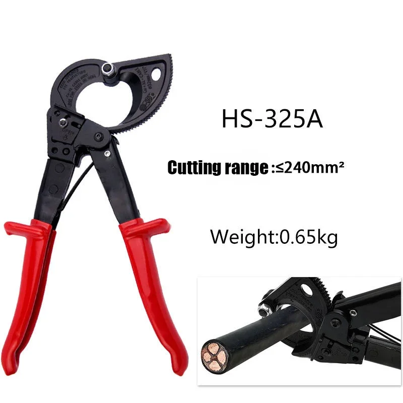 Cable Cutter Heavy Duty Aluminum Copper Ratchet Wire Cutter up to 400mm² HS-520A: dark blue