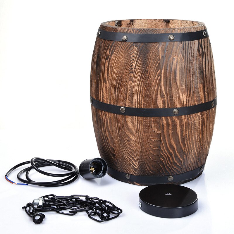 Decke Fass Lampe Holz Wein Fass Hängen Leuchte Anhänger Beleuchtung Geeignet Für Bar Cafe Lichter Atomasphere Erstellen Restaurant Lampe