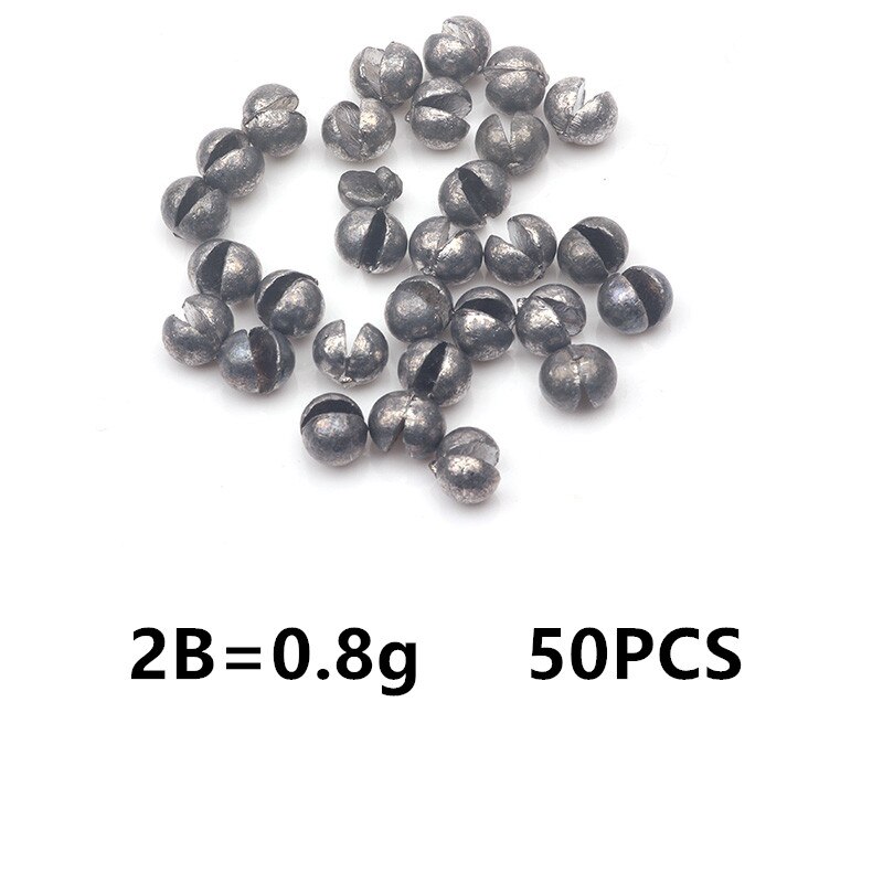 Rompin 50pcs Béance Ensemble De Plomb Nu Pêche-clip Goutte Mordre Rond Fil À Plomb Auxiliaire Pêche Engrenages: 0.8g