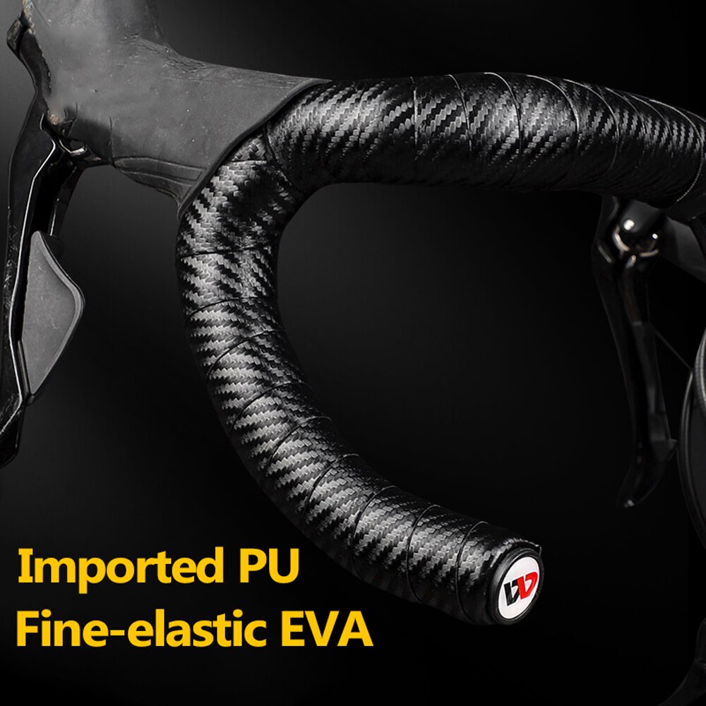 West biking fibra de carbono bicicleta handlear fita padrão eva pu fita prática à prova de choque dureza anti-vibração barra fita cinto