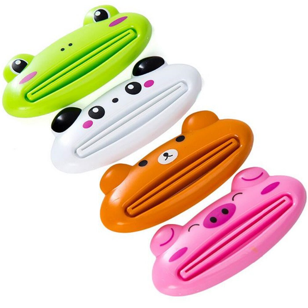 Plastic Cartoon Toothpaste Dispenser Cleanser Squeezer Extruder Bathroom Accessories Piggy / Frog / Bear / Panda 1pc