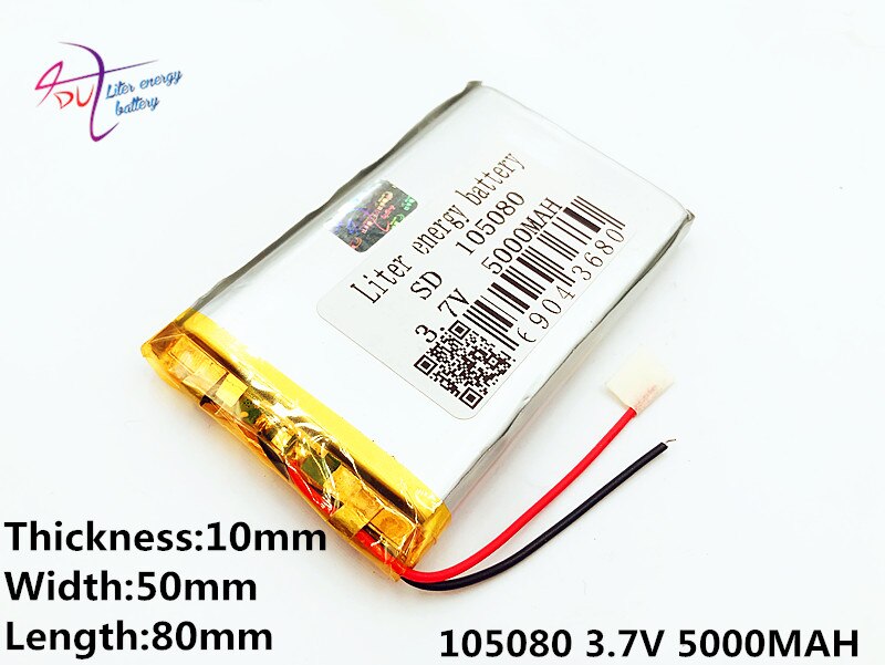 El mejor tamaño de la de baterías 105080 batería del polímero de litio de 3.7v 5000mah con el tablero para los productos de Digitaces de Pda Tablet Pcs Fr