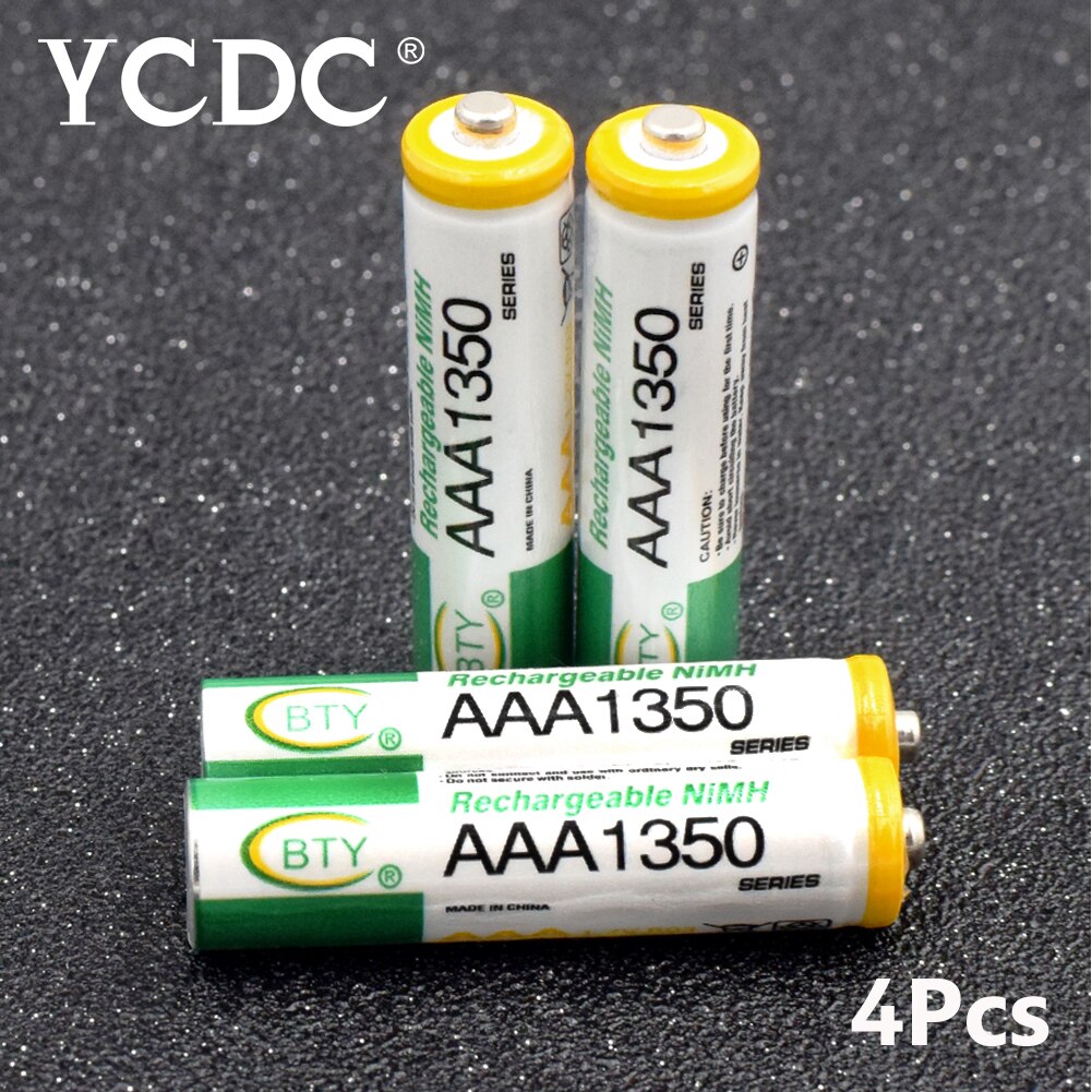 High Power 4 stuks 1.2V Ni-Mh AA 3000mAh Oplaadbare Batterijen 2A Neutrale Batterij Oplaadbare Batterij AAA 1350mAH batterijen: 4pcs AAA 1350mah