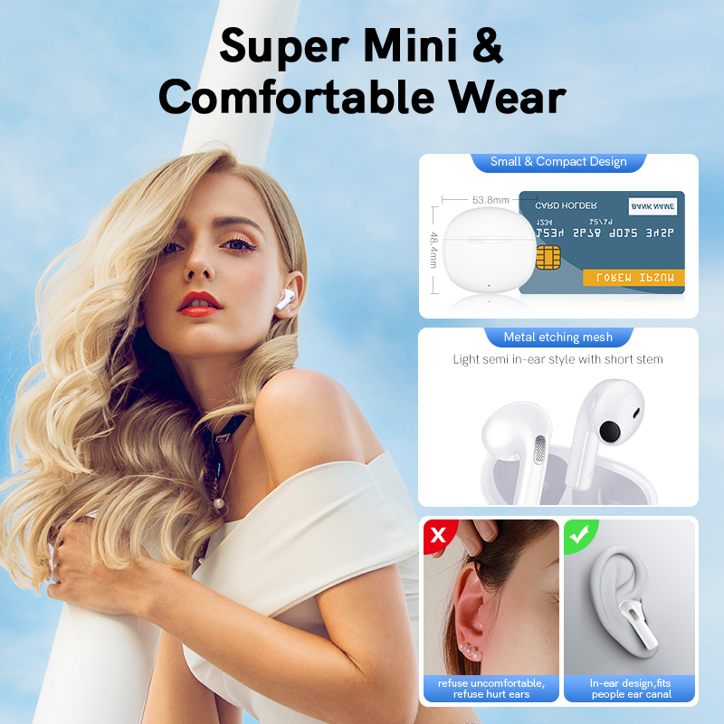 NOWOŚĆ QCY T20 Bluetooth 5.3 TWS Bezprzewodowe słuchawki 68 ms Słuchawki douszne o niskim opóźnieniu 13 mm Sterownik Słuchawki HIFI 4 mikrofony + ENC HD Call