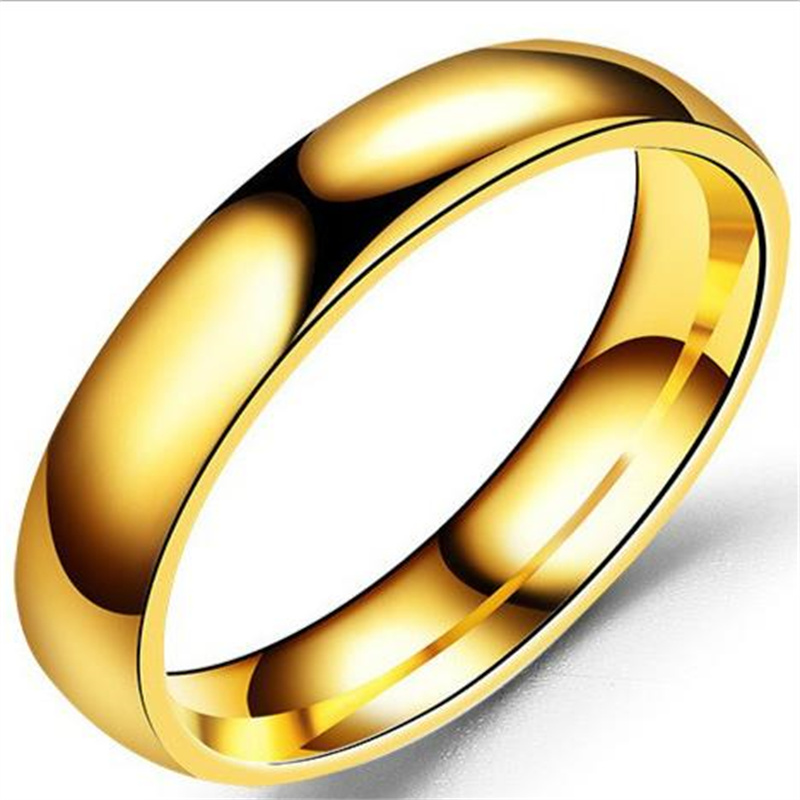 Stainless Steel Smooth Cambered Ring Steel Color 6mm Wide Simple Geometric Type Mens Ring Gold Rings for Women Jewellery: 8 / green
