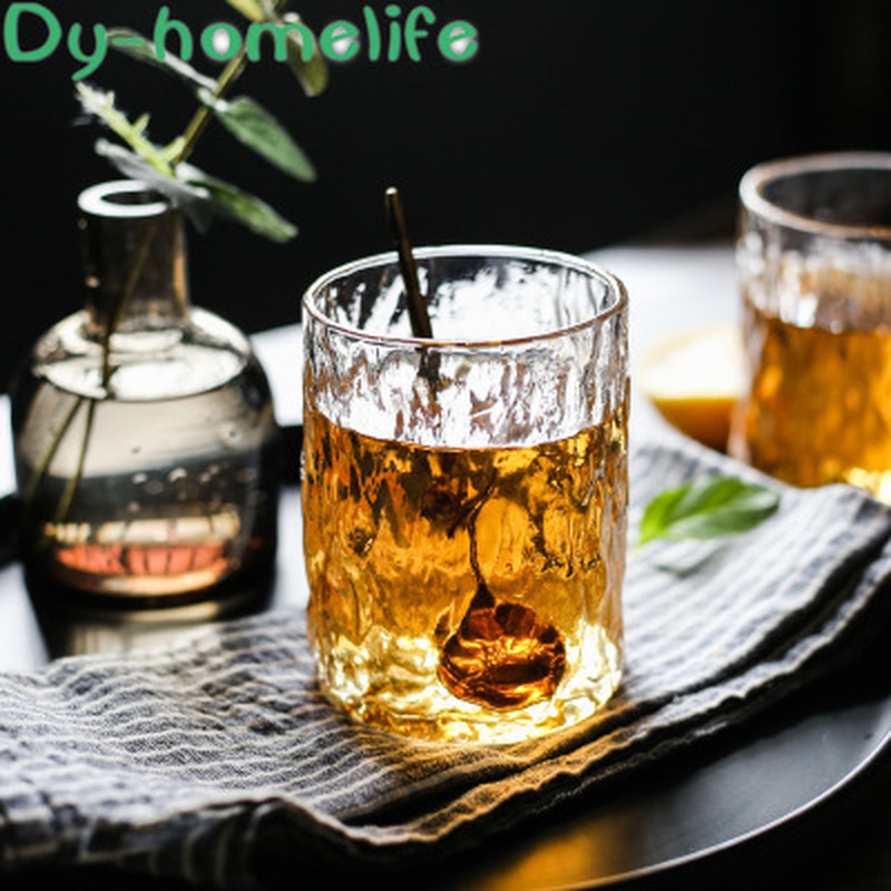 Glassbeger 230ml japansk håndlaget kjeglemønster gjennomsiktig vin whiskykopp vannutstyr familiekjøkken hotellbar rekvisita