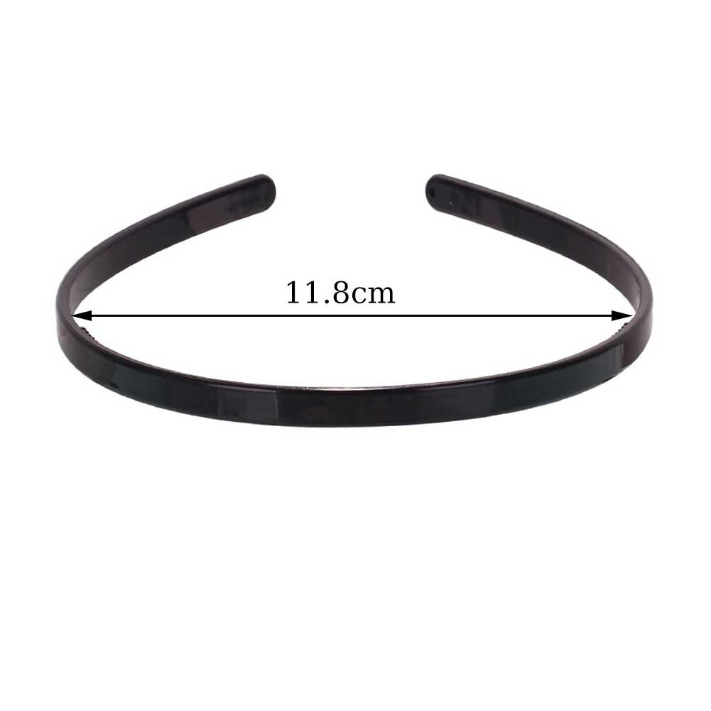 Bandeau large noir Simple 0.5/0.6/0.8/1.2/2/2.5cm, bandeau en plastique pour filles et femmes, cerceau de tête antidérapant à dents, accessoires pour cheveux DIY: Black