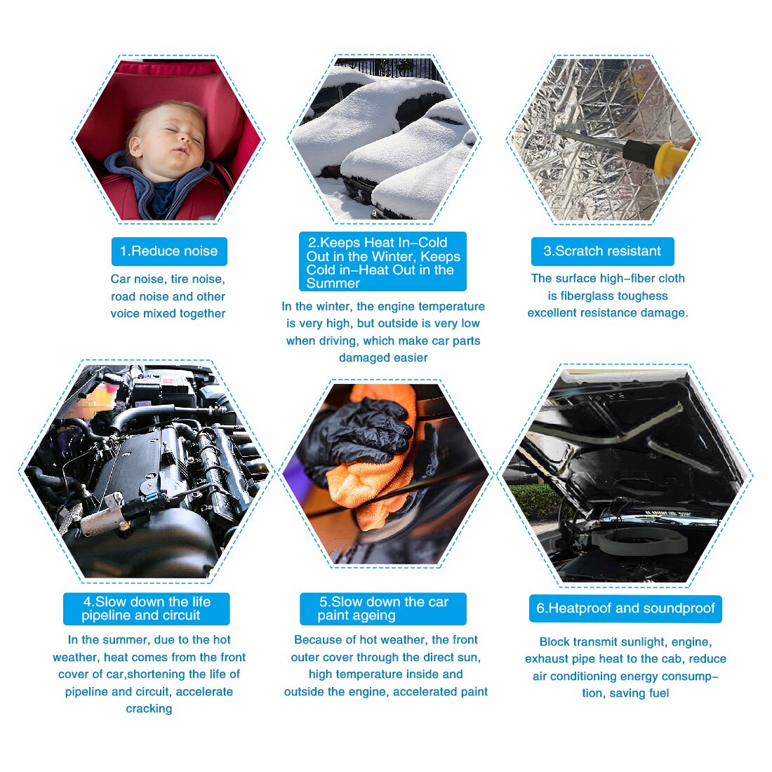 9 stuks /12 stuks 50cm*30cm geluidsdemper warmte-isolatiemat auto bus geluidsisolatie dempende isolatie motorkap isolatie