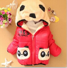 Winter Kids Meisjes Leuke Panda Patroon Jas Baby Jongens Jas Warm Katoen Hooded Bovenkleding Voor Meisjes Kinderen Kleding: red / 18m