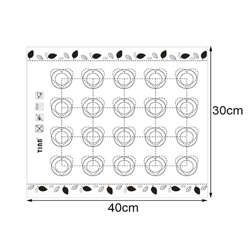 Tapis de cuisson en Silicone, outils de pâtisserie, Macaron, tapis de pâte grande taille pour gâteau, biscuit, outils de cuisine, tapis de cuisson: black 40x30cm