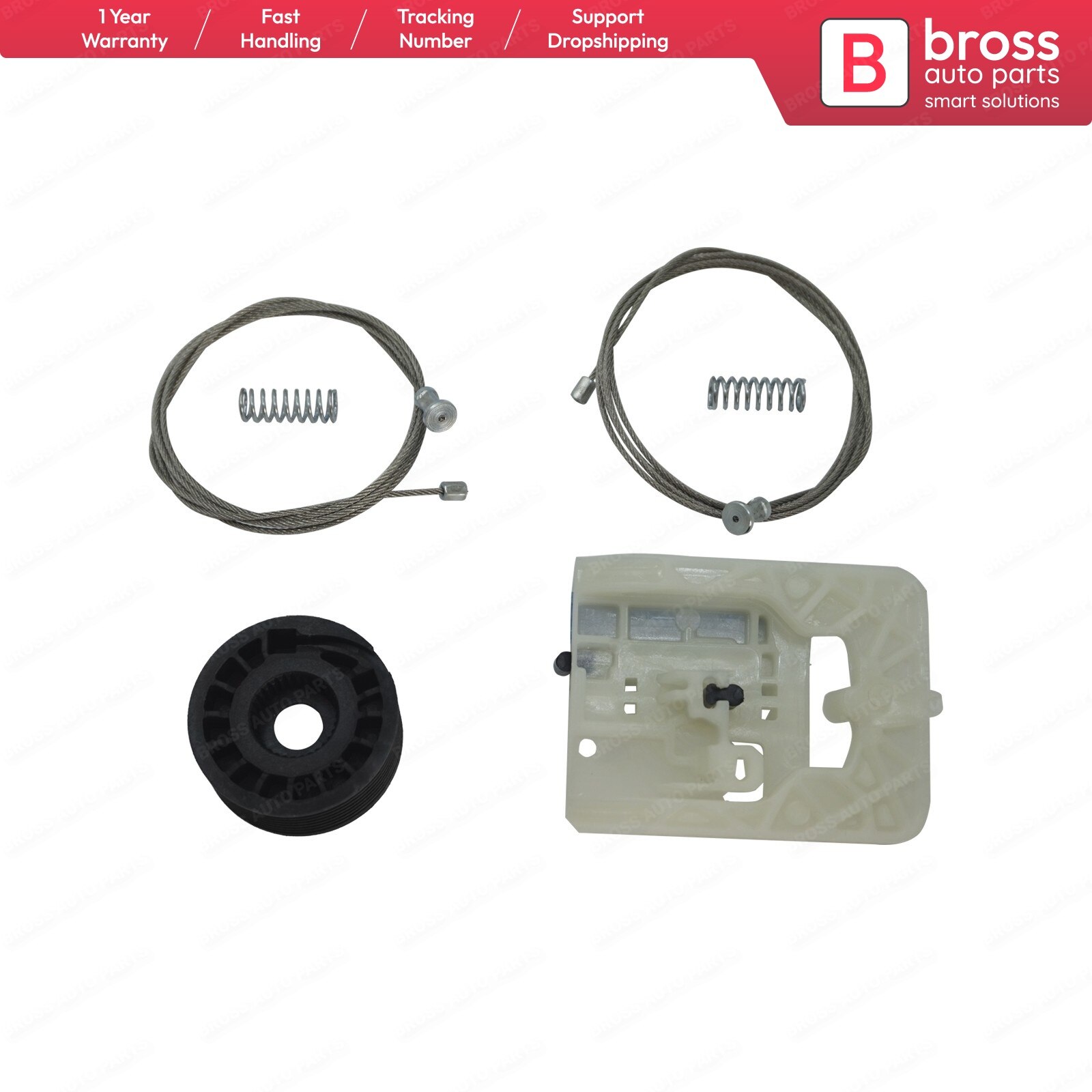 Bross BWR5227 Window Regulator Repair Kit Front Right for Fiat Tipo MK2 Egea. Fits: Fiat Tipo MK2 -On, Fiat Egea -On