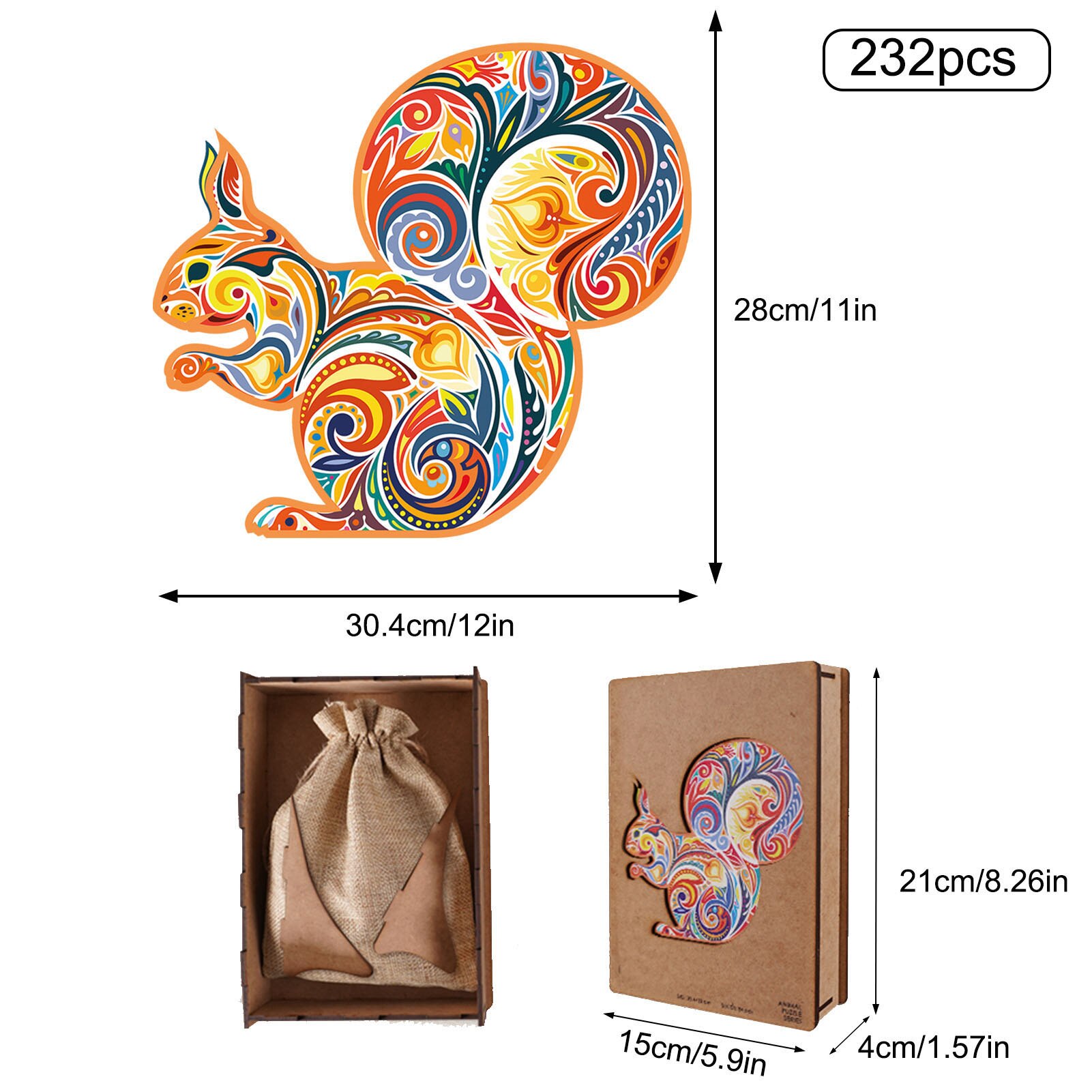Unique Wooden Jigsaw Puzzles Mysterious Owl Puzzle For Adults Kids Educational Puzzle Fabulous Interactive Games Toy: C with box