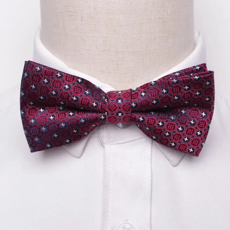 Laços pretos clássicos masculinos, gravata borboleta de poliéster, tecido, ponto, verificado, borboleta descascada, vestido de casamento, cão formal masculino, moda