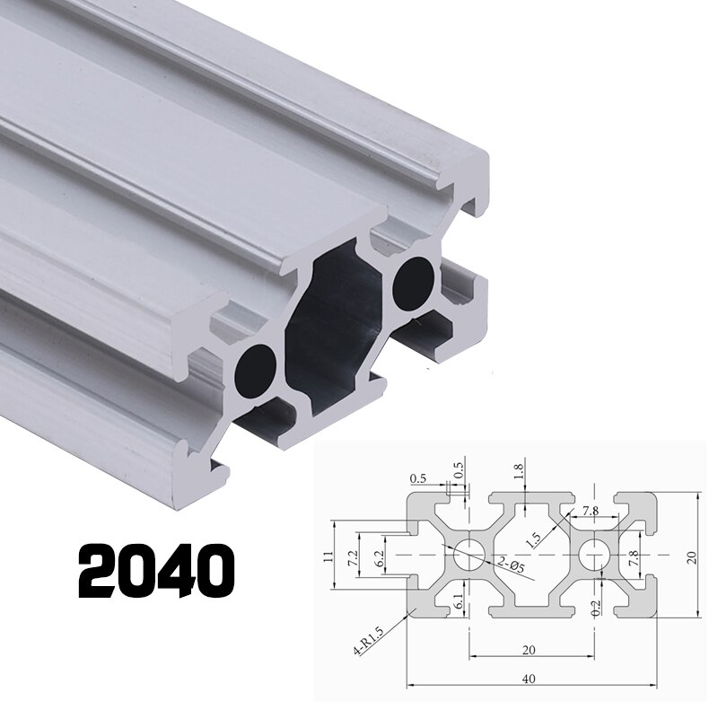 thumbnail image 2 of 2Pcs T-Slot Aluminum Extrusion Profile – 2020 3030 4040 2040, 6063-T5 Anodized, 300mm-2000mm, Silver 2 of 4