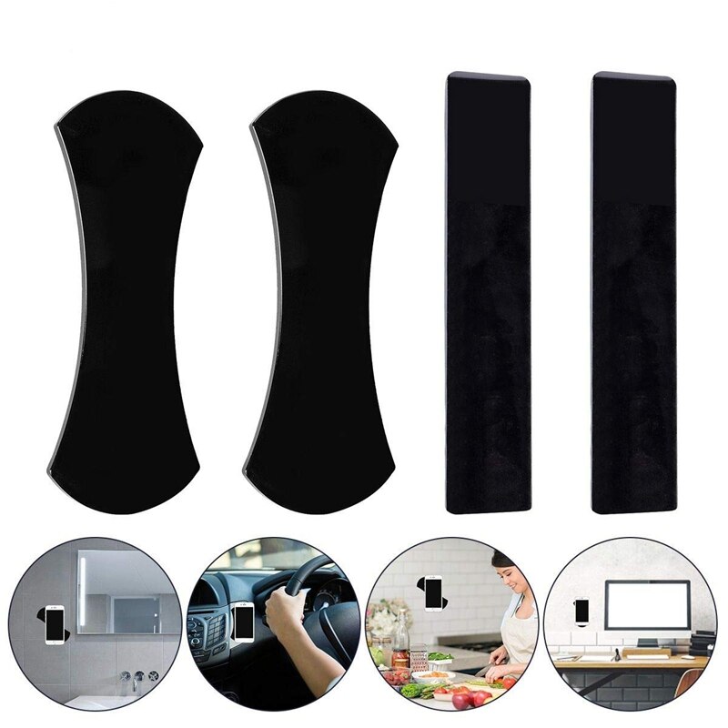 Universal Sticker No Trace Mobile Phone Holder, Cell Phone Stand Sticker, Car Mount Anti-Slip Stick to Anywhere (4Pack)