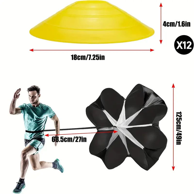 1 zestaw piłkarski sprzęt treningowy do piłki nożnej Fitness odporny na spadochron spadochronowy