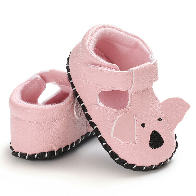 Cute Animal Bear Newborn Baby Shoes Sandals Soft Crib Sole Leather PU Toddler Girls Boys Shoes Toddler Kids Prewalker Clogs