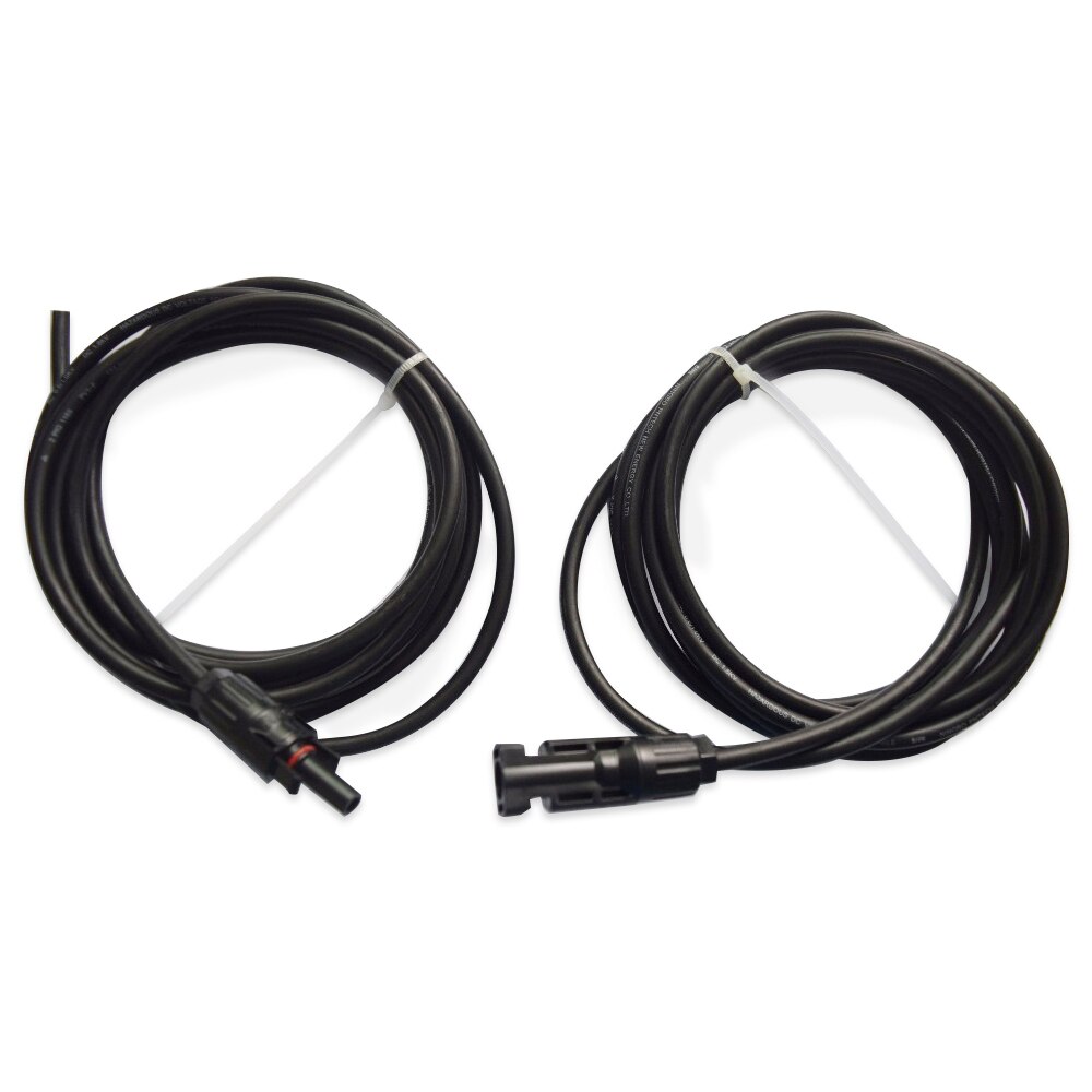 Solar Photovoltaic System Cable 3m 2.5mm Black Connect Extension for 12V Solar System Module DIY Kits RV Marine Boat Connection