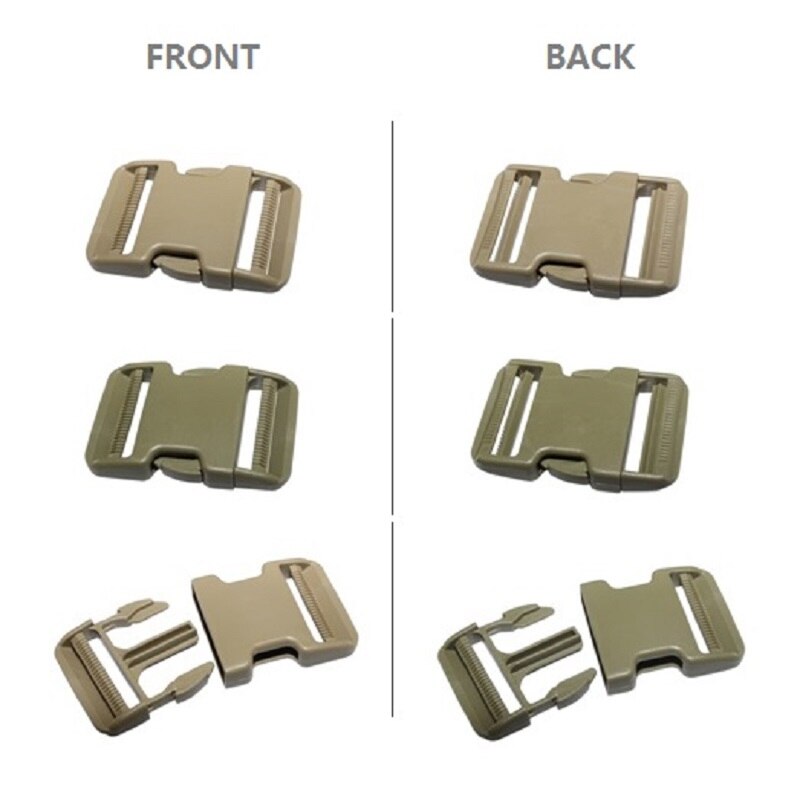 Boucle en plastique de 2 pouces (50mm) à Double réglage, clip de sangle en plastique pour bagages, boucle de ceinture plate à dégagement rapide 5