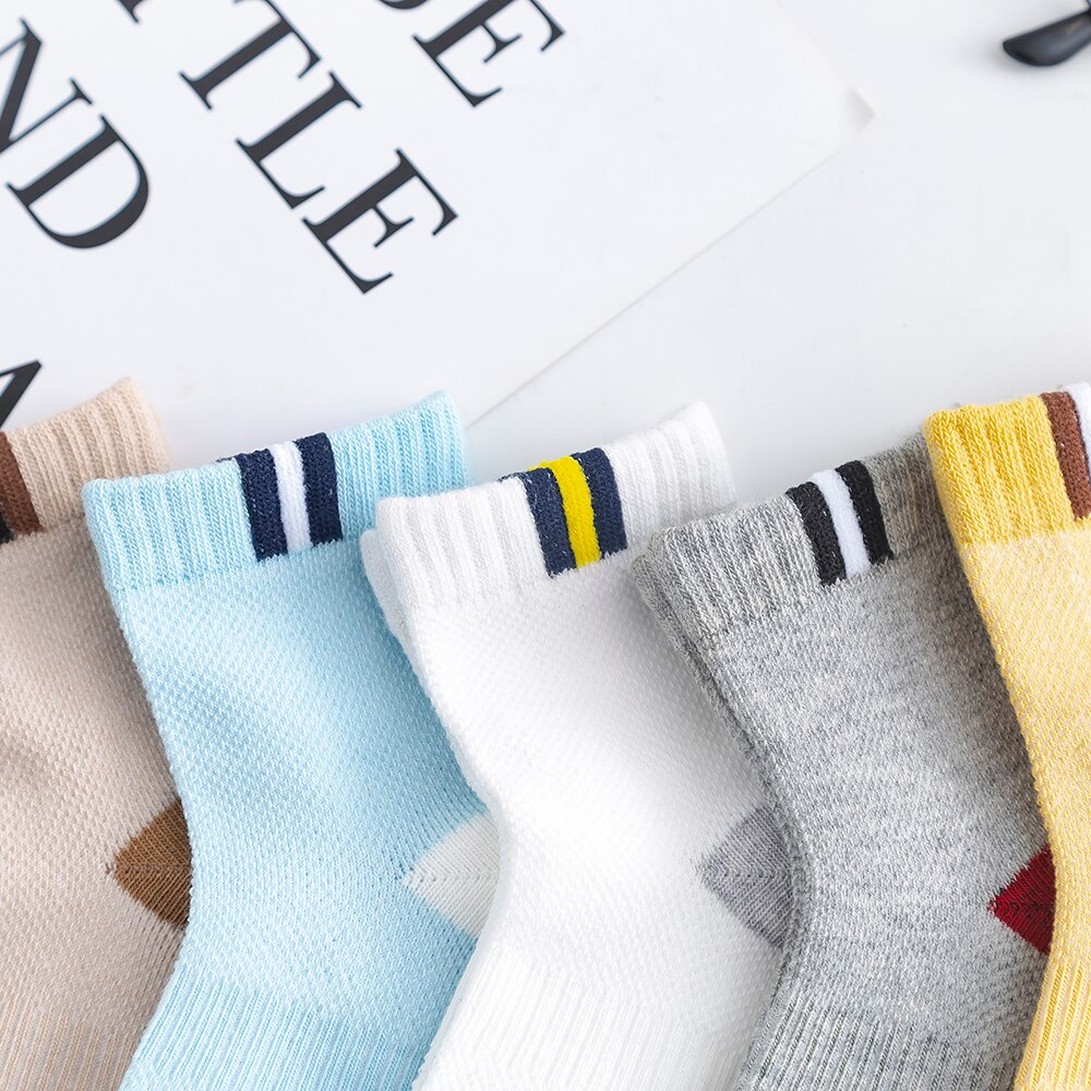 5Pairs/lot 0-2Y Baby Socks Summer Cotton Color Patchwork Kids Socks Colorful Girls Mesh Cute Newborn Boys Toddler Socks Baby