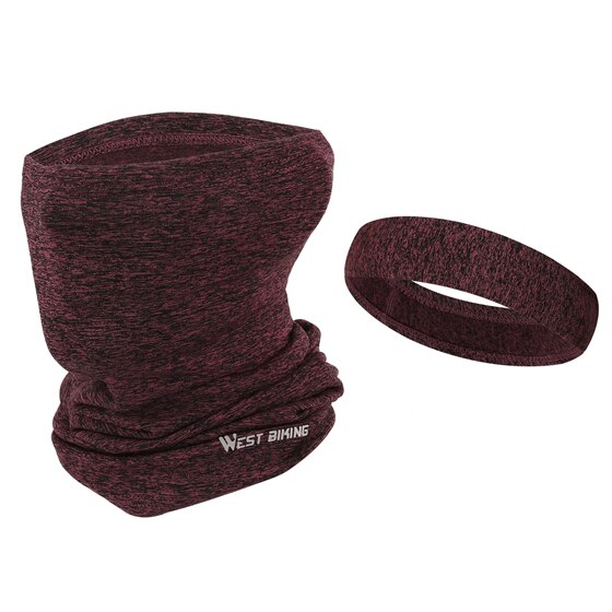 ovest bicicletta Ciclismo Viso Maschera Della fascia Degli Uomini di sport Sudore fascia Antivento collo più caldo Bandana Panno Morbido di Inverno Della Bicicletta Della Bici Maschere: rosso impostato