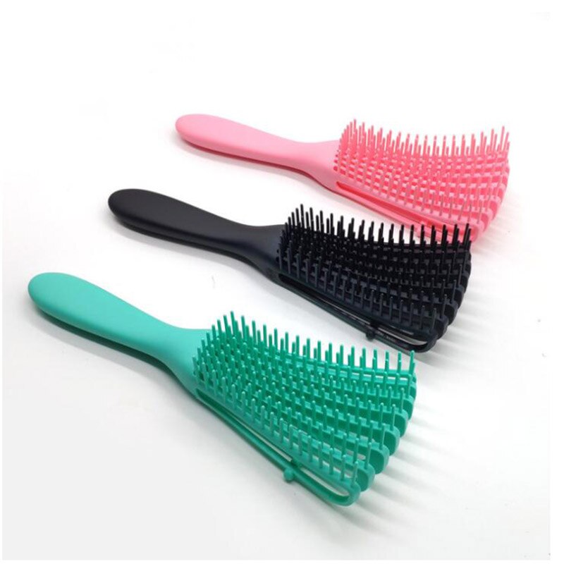 1 stk detangling børste til krøllet hår skridsikker gummi blæksprutte hårbørste kam hovedbund massagebørster badeværelse tilbehør