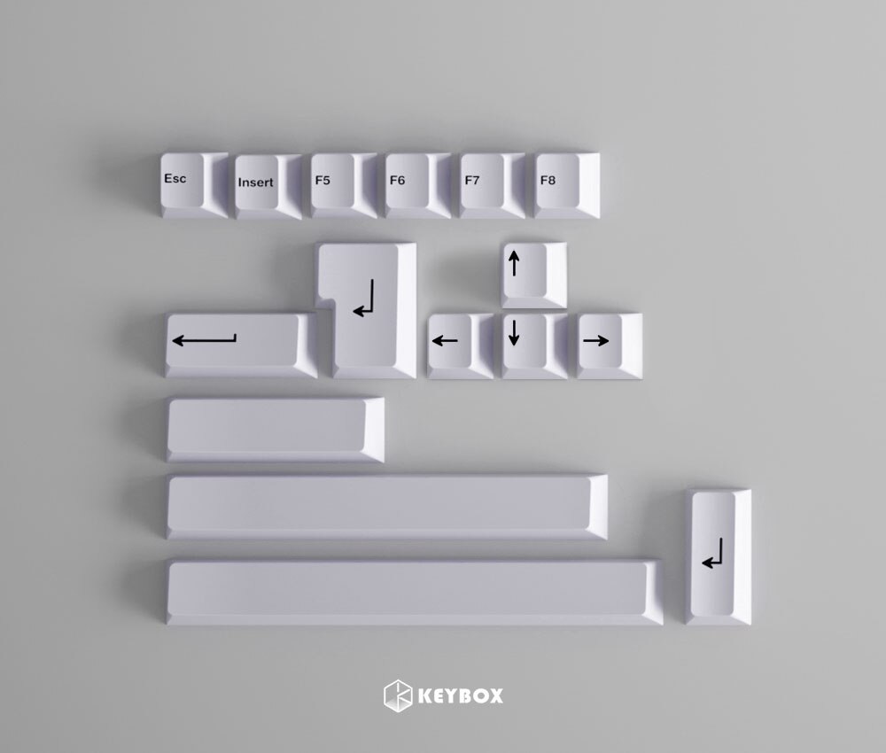 GeekArk BOW BPT Plain White Accents Colorful Keycaps Sublimation Cherry Profile Keycaps: Taro Purple