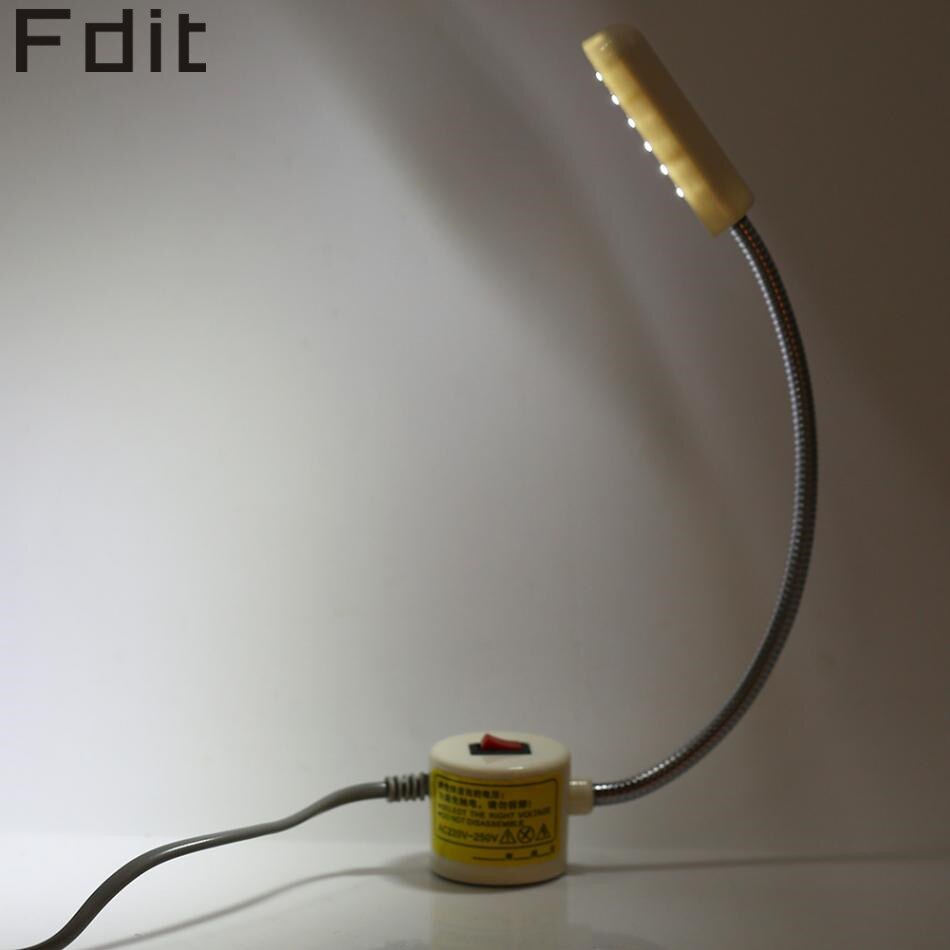 12 LEDs Industrial Lighting Sewing Machine Light Gooseneck Lamp Sewing Working Light With Magnetic Base AC 220-250V