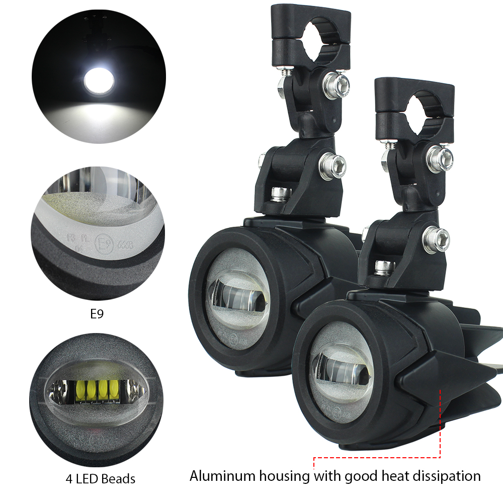 Kit d'éclairage auxiliaire pour motos, feux antibrouillard Super brillants, 40W, LED K, 6000K