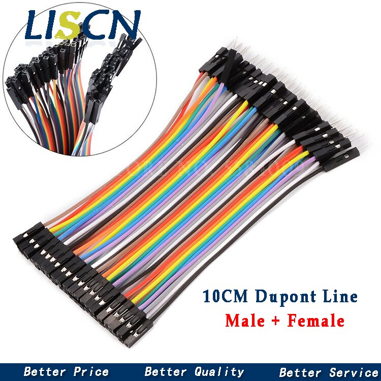 Cable Dupont de línea macho a macho + hembra y hembra a hembra, 40 Pines, 10CM, 120 Uds., para KIT de bricolaje Arduino: M-F(10CM)