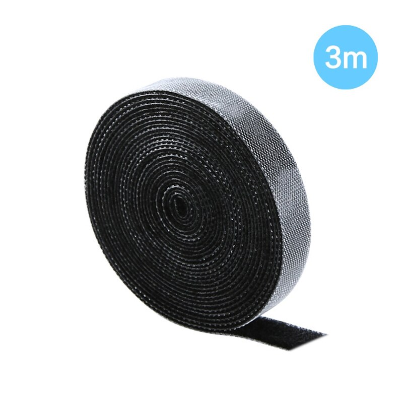 1M 3M 5M Cable Organizer Wire Winder Holder Earphone Mouse Cord Clip Protector USB Cable Management Wiring Harness: 3M-black