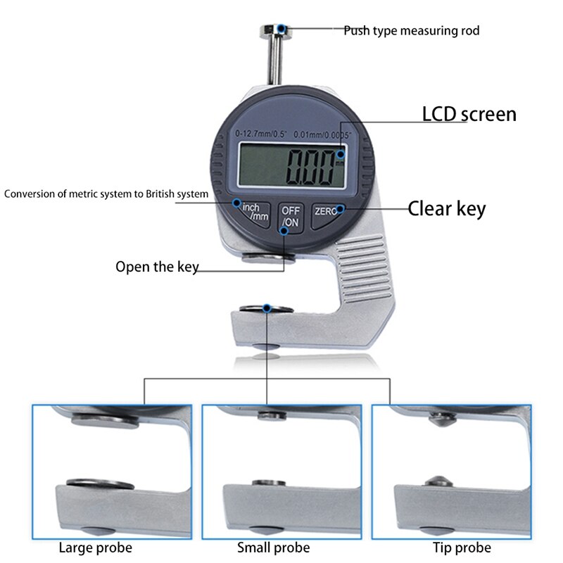 Digital Thickness Gauge Electronic Thickness Meter Measure Thickness Of Paper Cloth Thin Metal Micrometer 0.01Mm