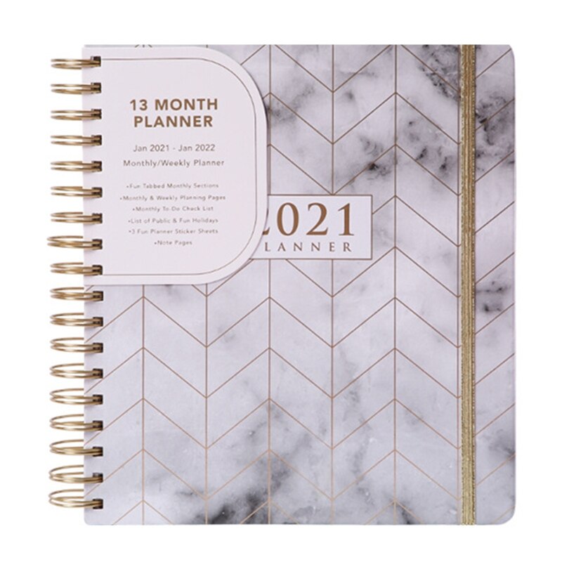Agenda Planner Organizer B5 Coil Notebook Journal Monthly Weekly Schedule