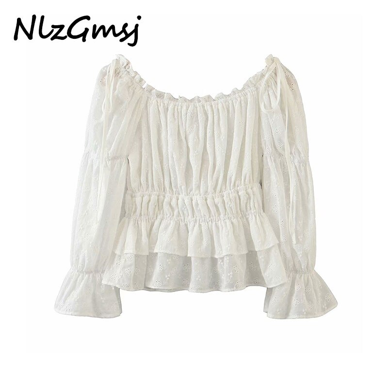 Bán Buôn Mùa Xuân Mùa Thu Rắn Màu Hollow Dài Tay Áo Crop Top Ngắn Phụ Nữ Giản Dị