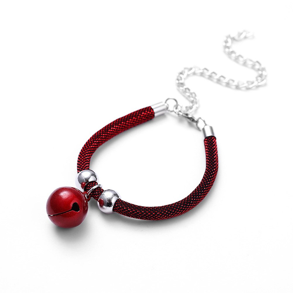 Réglable chat cloche collier chiot collier décor chaton colliers accessoires pour animaux de compagnie cou sangle collier de sécurité: Rouge